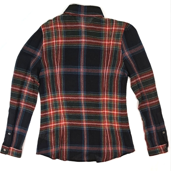 BURBERRY BRIT Tartan Plaid Long Sleeve Button Down Blouse - Picture 5 of 16